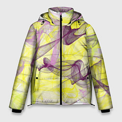 Куртка зимняя мужская Абстракция Желтый и розовый Дополнение Коллекция G, цвет: 3D-черный