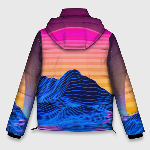 Мужская зимняя куртка Vaporwave Mountains Психоделика Неон / 3D-Красный – фото 2