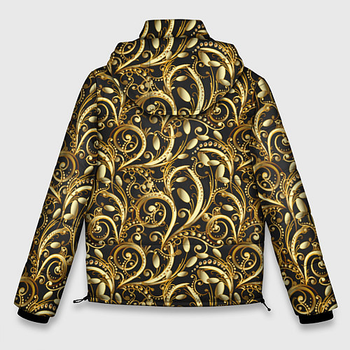 Мужская зимняя куртка Золотистые узоры / 3D-Красный – фото 2