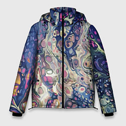 Куртка зимняя мужская Не смешавшиеся краски abstract pattern, цвет: 3D-светло-серый