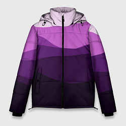 Куртка зимняя мужская Фиолетовый градиент горы абстракция, цвет: 3D-красный