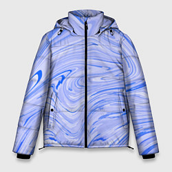 Куртка зимняя мужская Abstract lavender pattern, цвет: 3D-черный