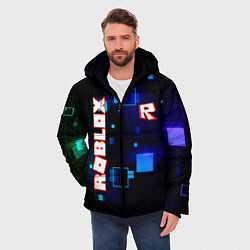 Куртка зимняя мужская ROBLOX неоновые кубики, цвет: 3D-черный — фото 2