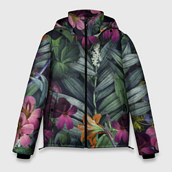 Куртка зимняя мужская Цветы Ночные, цвет: 3D-светло-серый