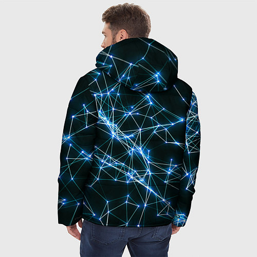 Мужская зимняя куртка Нейронная сеть - фон / 3D-Черный – фото 4