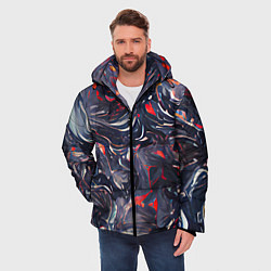 Куртка зимняя мужская Мрамор темный, цвет: 3D-красный — фото 2