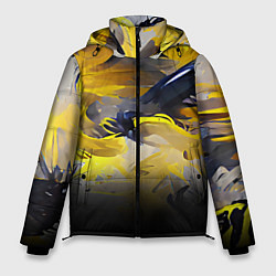 Куртка зимняя мужская Желтые разводы краски, цвет: 3D-черный