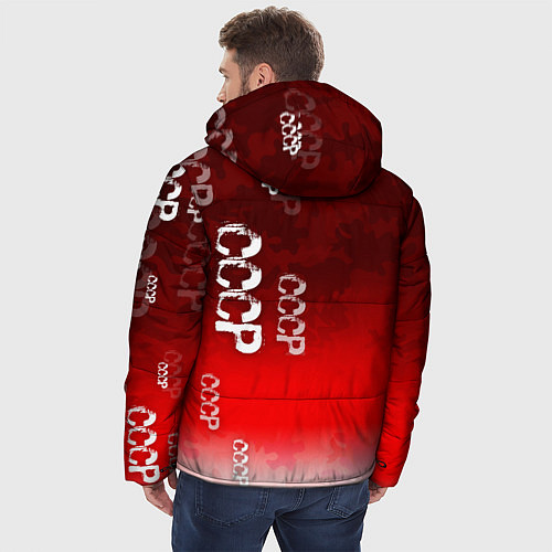 Мужская зимняя куртка Принт с надписью СССР / 3D-Красный – фото 4