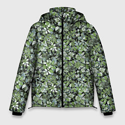 Куртка зимняя мужская Летний лесной камуфляж в зеленых тонах, цвет: 3D-светло-серый