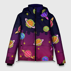 Куртка зимняя мужская Pizza in Space, цвет: 3D-светло-серый