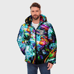 Куртка зимняя мужская Красочный космос, цвет: 3D-светло-серый — фото 2