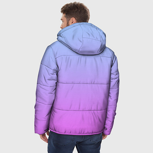 Мужская зимняя куртка Голубо-розовый градиент / 3D-Черный – фото 4