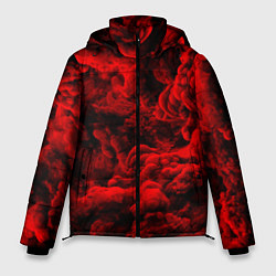 Куртка зимняя мужская Красный дым Red Smoke Красные облака, цвет: 3D-черный