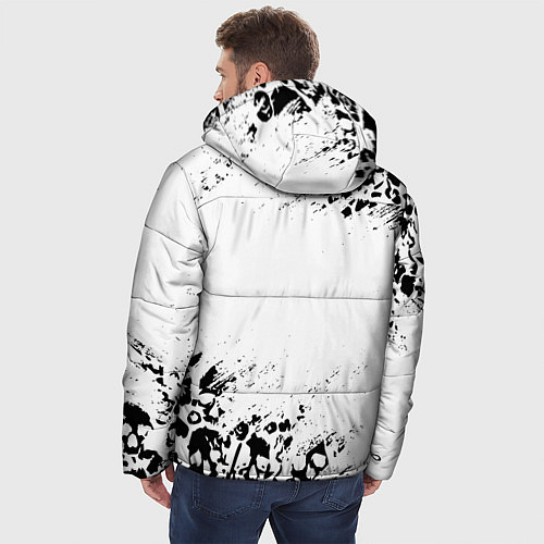 Мужская зимняя куртка Выцветшие потёртости SKULLS / 3D-Черный – фото 4