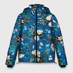 Мужская зимняя куртка Цветы Синий Сад