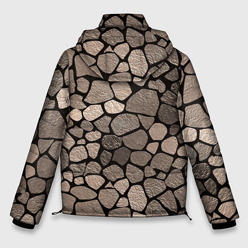 Мужская зимняя куртка Черно-коричневая текстура камня / 3D-Красный – фото 2