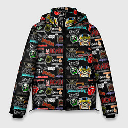 Куртка зимняя мужская LEGENDARY ROCK BANDS, цвет: 3D-черный
