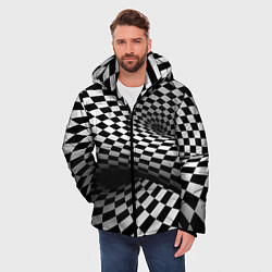 Куртка зимняя мужская Геометрическая объёмная композиция Авангард, цвет: 3D-черный — фото 2