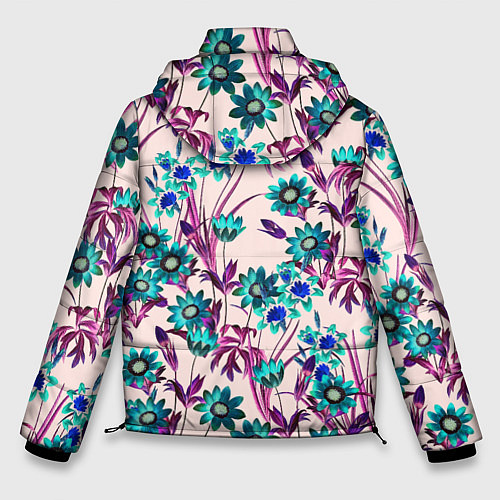 Мужская зимняя куртка Цветы Летние Фиолетовые Рудбеки / 3D-Красный – фото 2