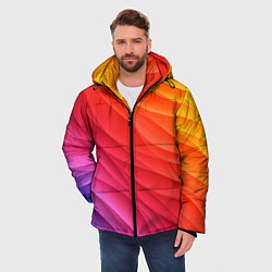 Куртка зимняя мужская Разноцветные цифровые волны, цвет: 3D-светло-серый — фото 2
