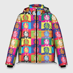 Куртка зимняя мужская Дональд Трамп, цветной паттерн, цвет: 3D-светло-серый