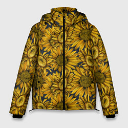 Мужская зимняя куртка Цветы Подсолнечники