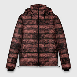 Куртка зимняя мужская Стена из кирпича терракотового цвета Лофт, цвет: 3D-черный