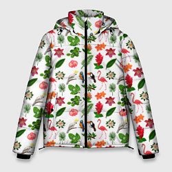 Куртка зимняя мужская TEXTURE OF EXOTIC FLORA AND FAUNA, цвет: 3D-светло-серый