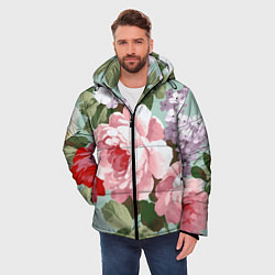 Куртка зимняя мужская Букет роз Лето, цвет: 3D-светло-серый — фото 2