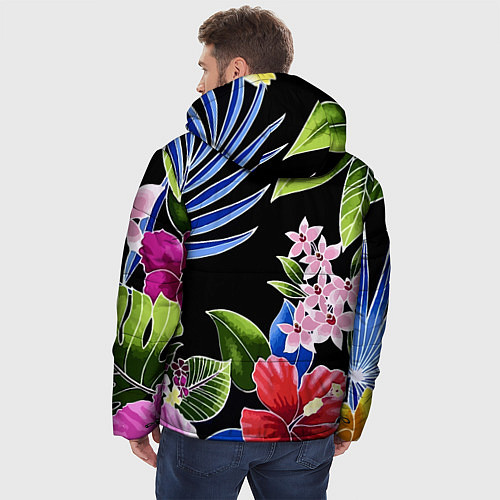 Мужская зимняя куртка Floral vanguard composition Летняя ночь Fashion tr / 3D-Красный – фото 4