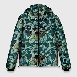 Куртка зимняя мужская Листья в 3D абстракция, цвет: 3D-красный