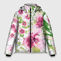 Мужская зимняя куртка Полевые цветы Акварель Лето