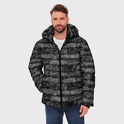 Куртка зимняя мужская Стена из черного кирпича Лофт, цвет: 3D-черный — фото 2