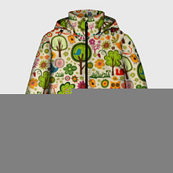 Куртка зимняя мужская COLORED FOREST ANIMALS, цвет: 3D-светло-серый