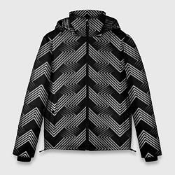 Куртка зимняя мужская Геометрический черно-белый узор Арт Деко, цвет: 3D-красный