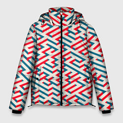 Куртка зимняя мужская Изометрический Лабиринт, цвет: 3D-красный