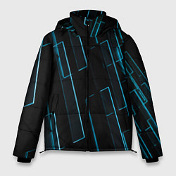 Куртка зимняя мужская Неоновые стёкла - Голубой, цвет: 3D-красный