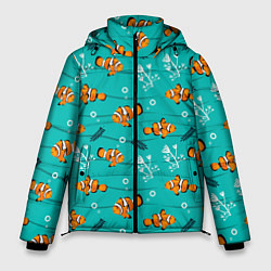 Куртка зимняя мужская TEXTURE OF SEA FISH, цвет: 3D-черный