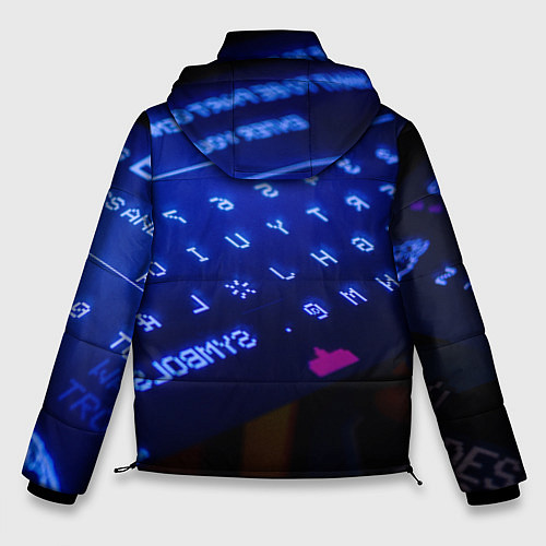 Мужская зимняя куртка Неоновая клавиатура - Синий / 3D-Красный – фото 2
