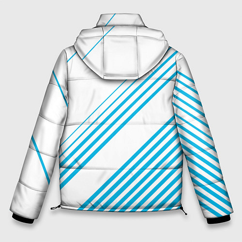 Мужская зимняя куртка Манчестер сити голубые полоски / 3D-Красный – фото 2