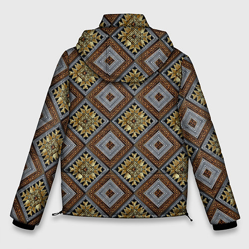 Мужская зимняя куртка Классические узоры - Ромбы / 3D-Светло-серый – фото 2