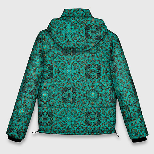 Мужская зимняя куртка Зеленые классические фигуры / 3D-Красный – фото 2