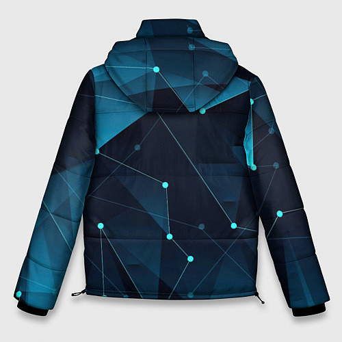 Мужская зимняя куртка Кибернетические звёзды / 3D-Светло-серый – фото 2