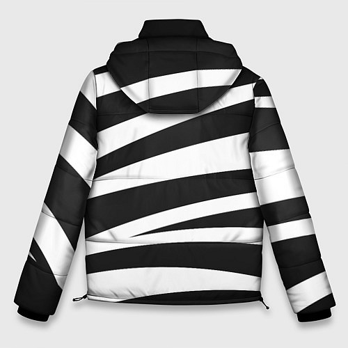 Мужская зимняя куртка Зебра чёрные и белые полосы / 3D-Светло-серый – фото 2