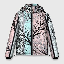 Куртка зимняя мужская Абстрактный узор tree branches, цвет: 3D-светло-серый