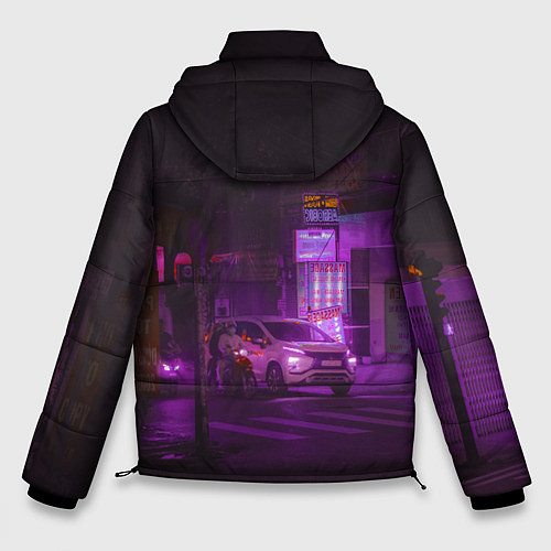 Мужская зимняя куртка Неоновый ночной переход - Фиолетовый / 3D-Светло-серый – фото 2