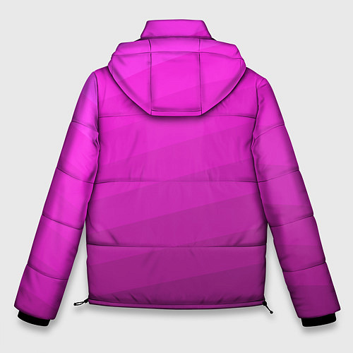 Мужская зимняя куртка Розовый неоновый полосатый узор Pink neon / 3D-Красный – фото 2