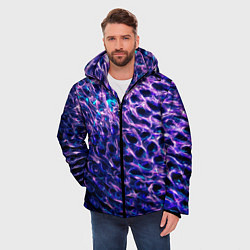 Куртка зимняя мужская Световая живопись - абстракция, цвет: 3D-красный — фото 2