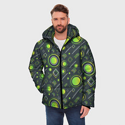 Куртка зимняя мужская Движение Геометрических Фигур, цвет: 3D-красный — фото 2