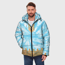Куртка зимняя мужская Славянская тай-дай рубаха, цвет: 3D-черный — фото 2